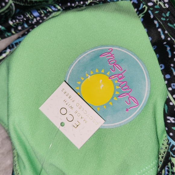 ISLAND SOUL BIKINI TOP LOOP BACK BANDEAU SIZE M JUNIORS NEW WITH TAGS - Picture 5 of 8